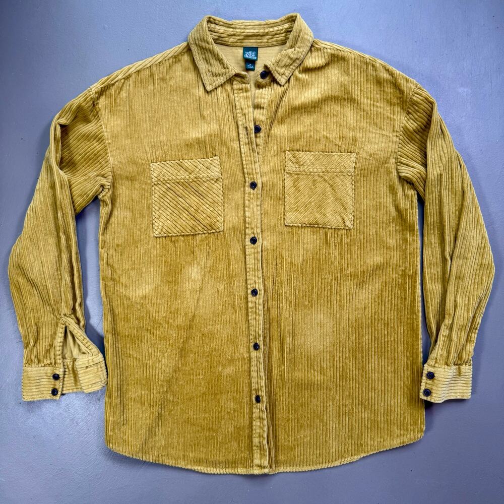 Wild Fable Mustard Corduroy Overshirt Button Front Shirt Jacket Medium